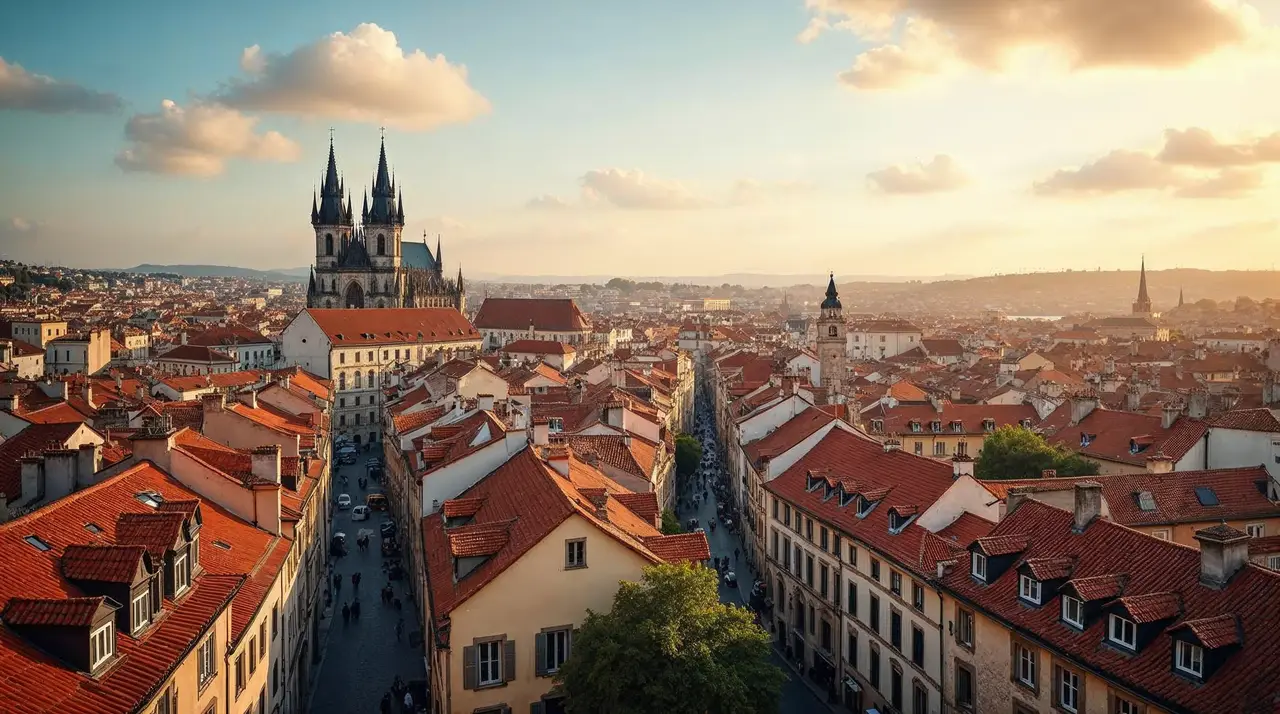 European city with historic architecture